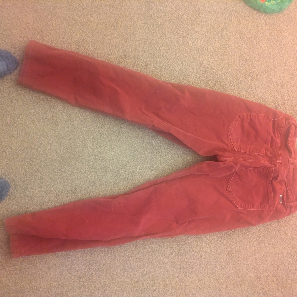Red Straight-Leg Pants